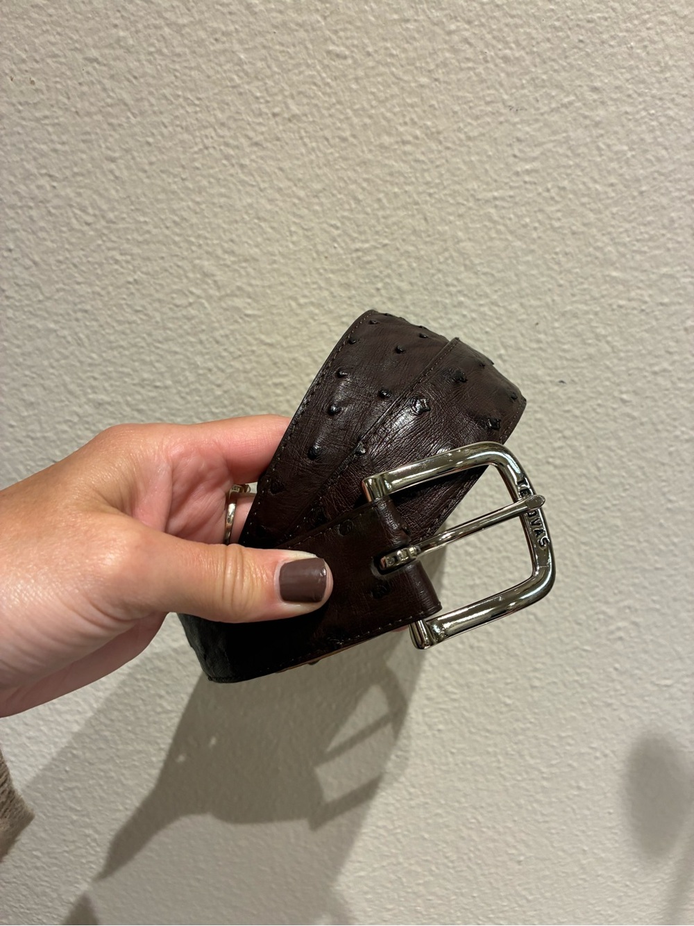 Tecovas Brown Ostrich Leather Belt 42